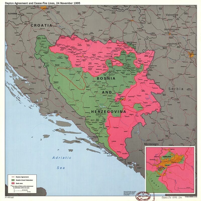 Dayton agreement and cease fire lines, 24 november 1995 (bosnia and hercegovina).